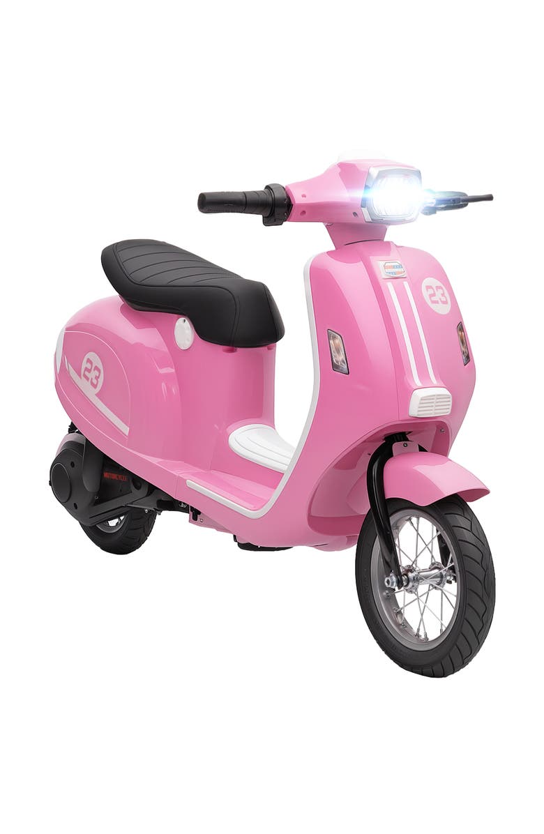 Qaba Kids Electric Motorcycle, Suspension, LED, 3-Speed, Main, color, Pink