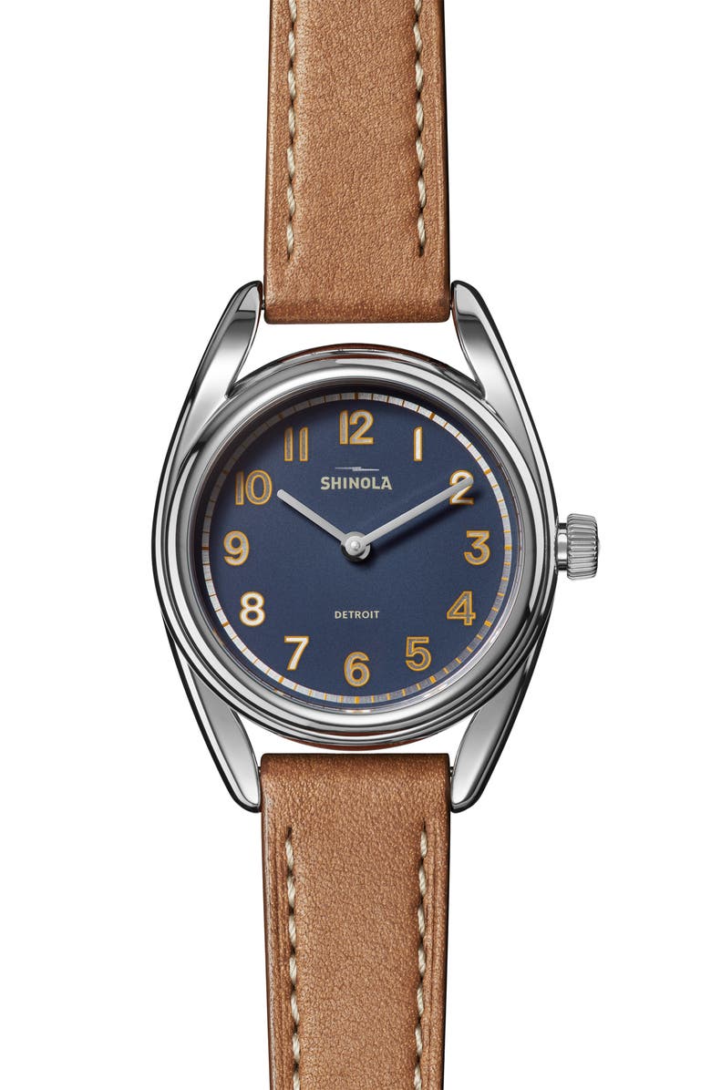 Shinola Derby Leather Strap Watch, 30.5mm, Main, color, 