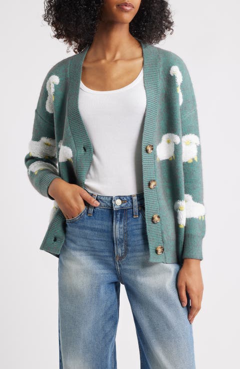 Sheep Jacquard Cardigan