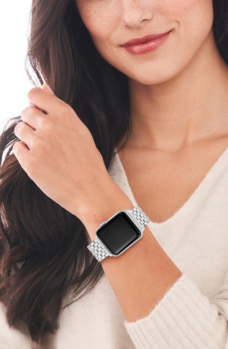 MICHELE 20mm Apple Watch<sup>®</sup> Bracelet Watchband, Alternate, color, Chrome