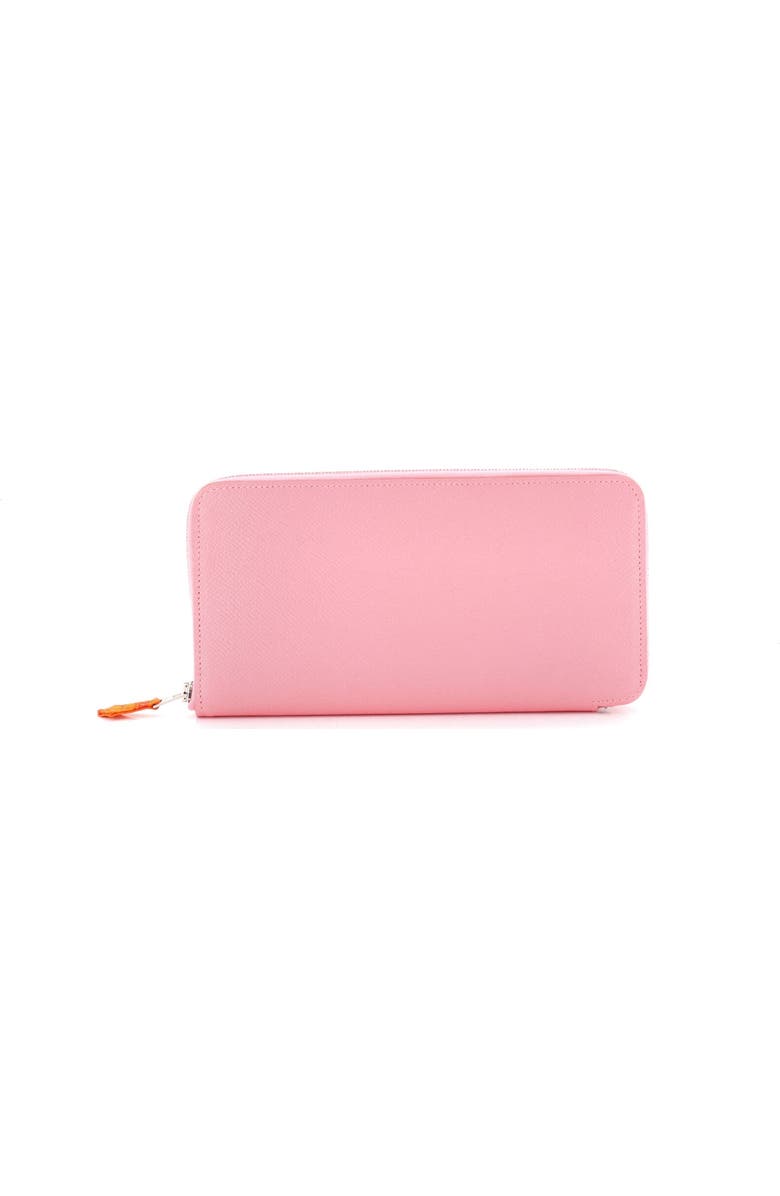 Pre-Owned Hermes Azap Zip Around Wallet Silk'in Epsom Long, Main, color, Rose Confetti