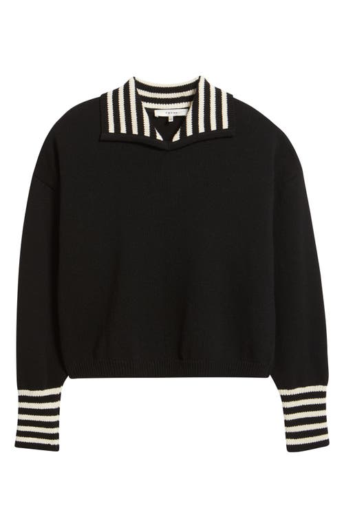 Frame The Sailor Collared Sweater In Black