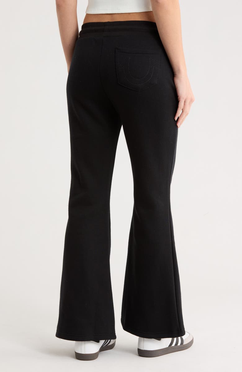 True Religion Crystal Logo Flare Sweatpants, Alternate, color, Jet Black