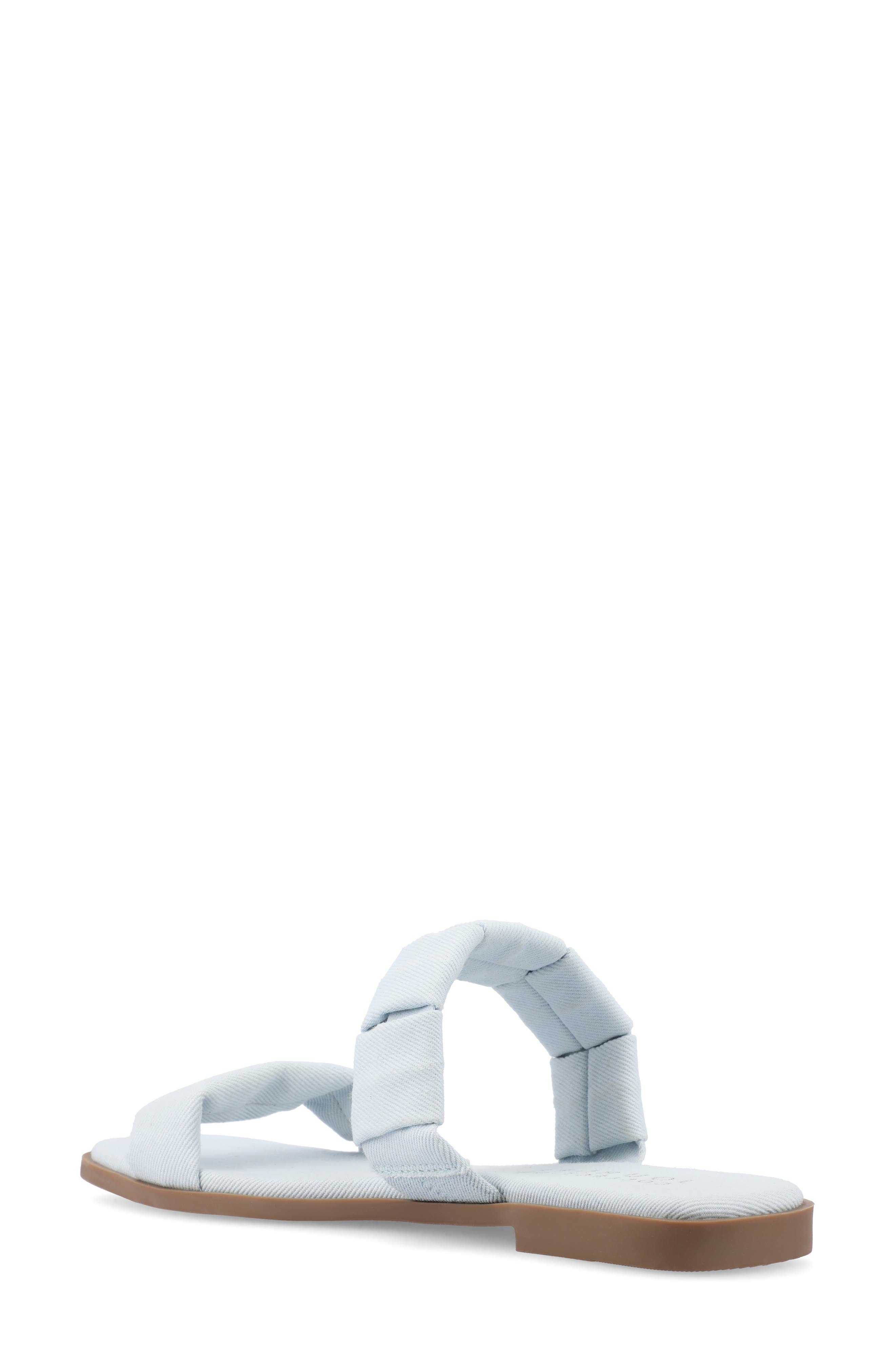 Journee Collection Pegie Flat Slide Sandal, Alternate, color, Light Denim