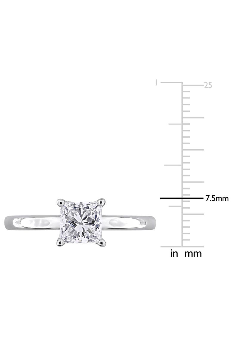Lab-Grown Diamond  Princess Solitaire Ring 10k, Alternate, color, White Gold