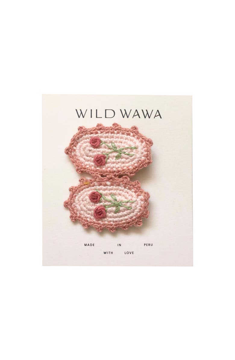 Wild Wawa Scallop Clip Set, Main, color, Misty Rose