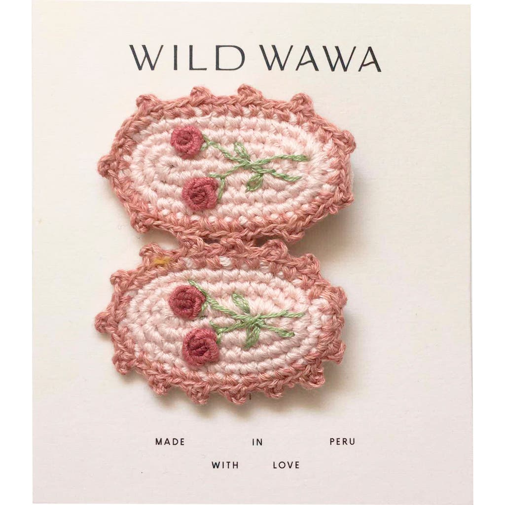 Wild Wawa Scallop Clip Set In Pink
