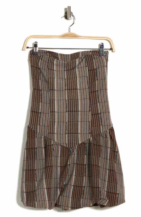Madden Girl Plaid Strapless Drop Waist Minidress