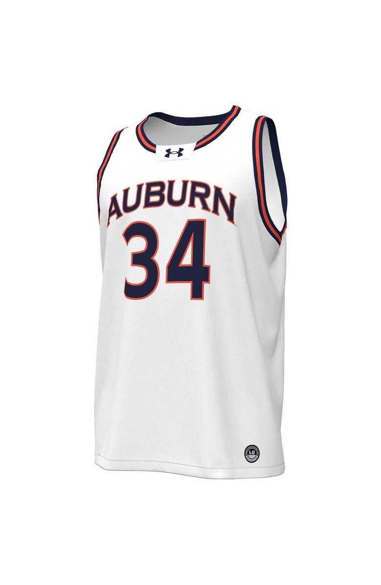 Under Armour Men's Under Armour #34 White Auburn Tigers Replica Basketball Jersey, Alternate, color,