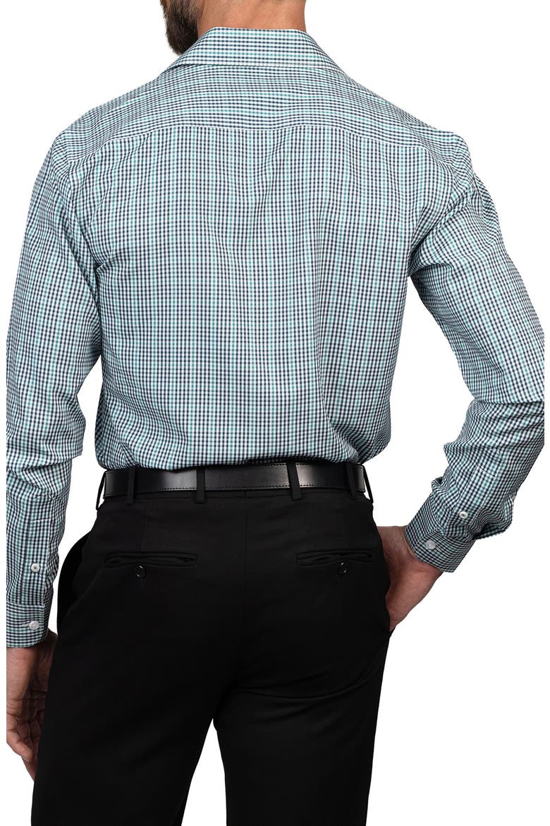 Trim Fit Gingham Dress Shirt, Alternate, color, WHITE/GREEN/BLUE