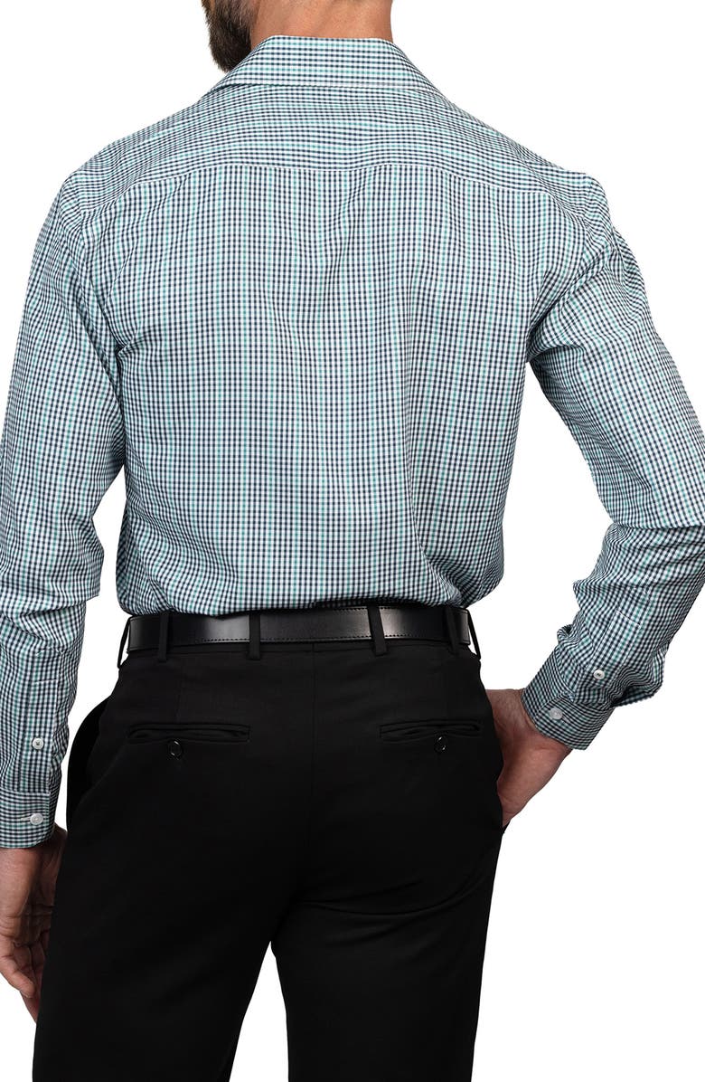 Eddie Bauer Trim Fit Gingham Dress Shirt, Alternate, color, White/Green/Blue