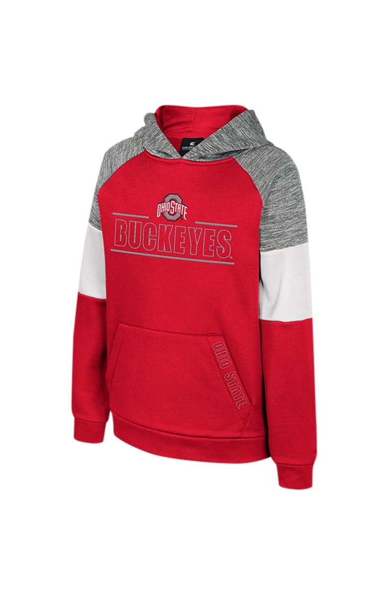 COLOSSEUM Youth Colosseum Scarlet Ohio State Buckeyes Live Hardcore Raglan Pullover Hoodie, Alternate, color, 