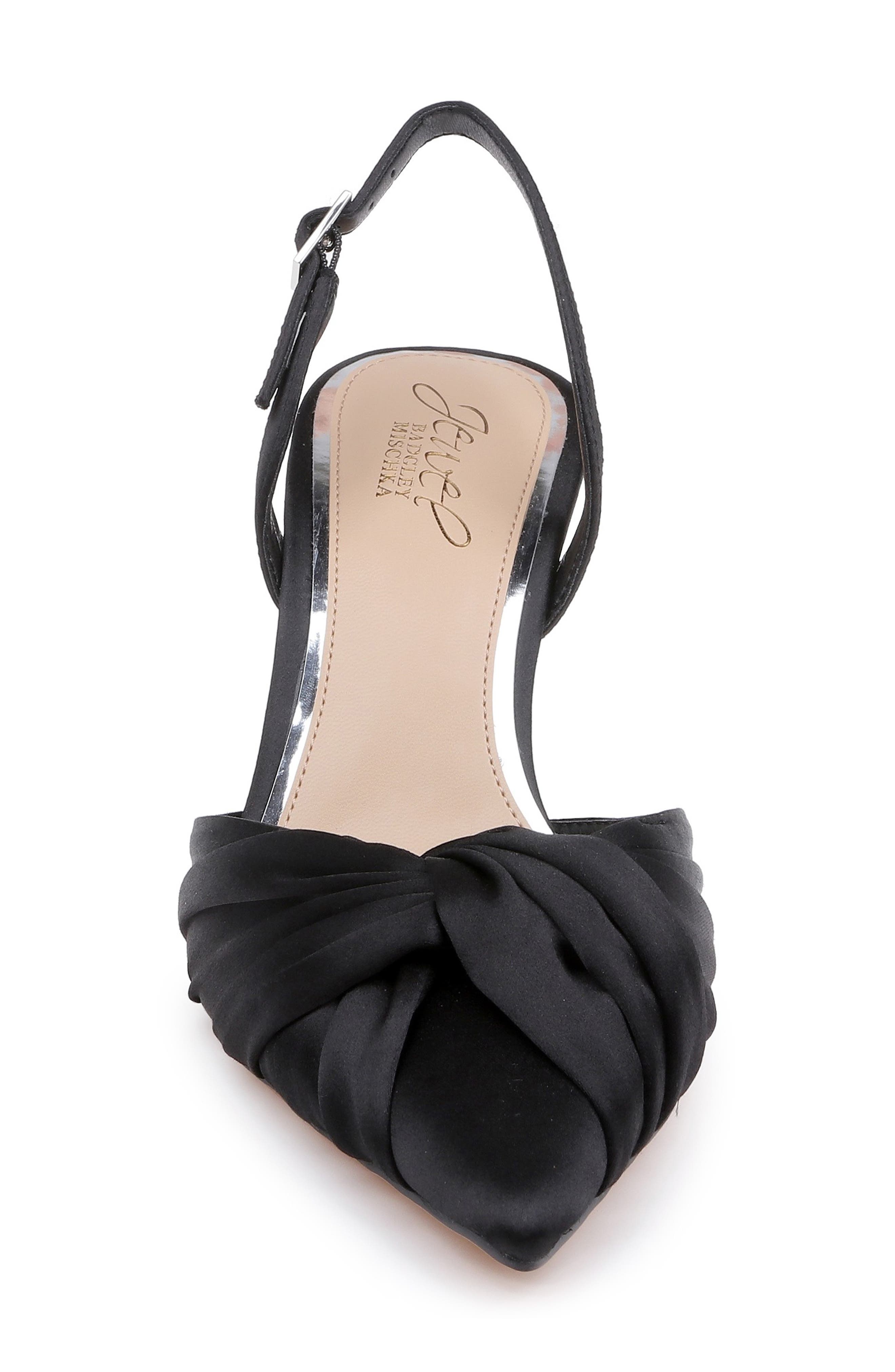 Jewel Badgley Mischka Zariel Slingback Pump, Alternate, color, Black Satin