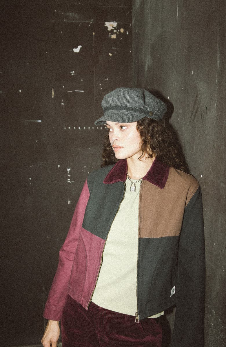 Brixton Mechanic's Garage Patchwork Cotton Jacket, Alternate, color, 