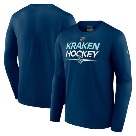 Men's Fanatics  Deep Sea Blue Seattle Kraken Authentic Pro Primary Long Sleeve T-Shirt