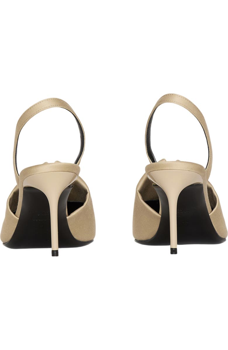 Balmain Cotton gabardine slingbacks with piercing, Alternate, color, Beige