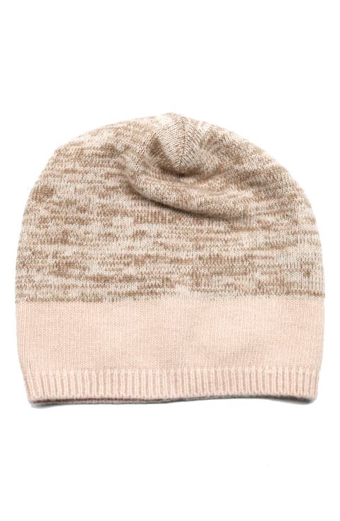 Melange Cashmere Cuff Beanie