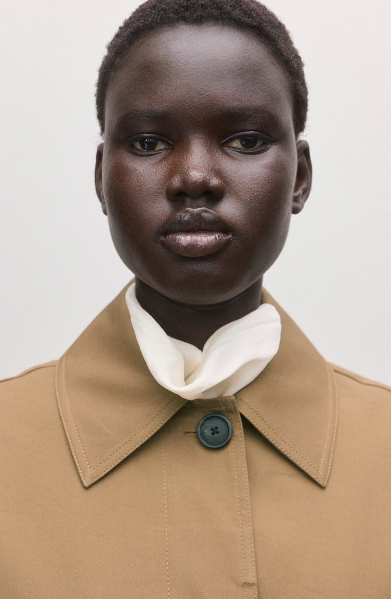 MANGO Belted Cotton Trench Coat, Alternate, color, Medium Brown