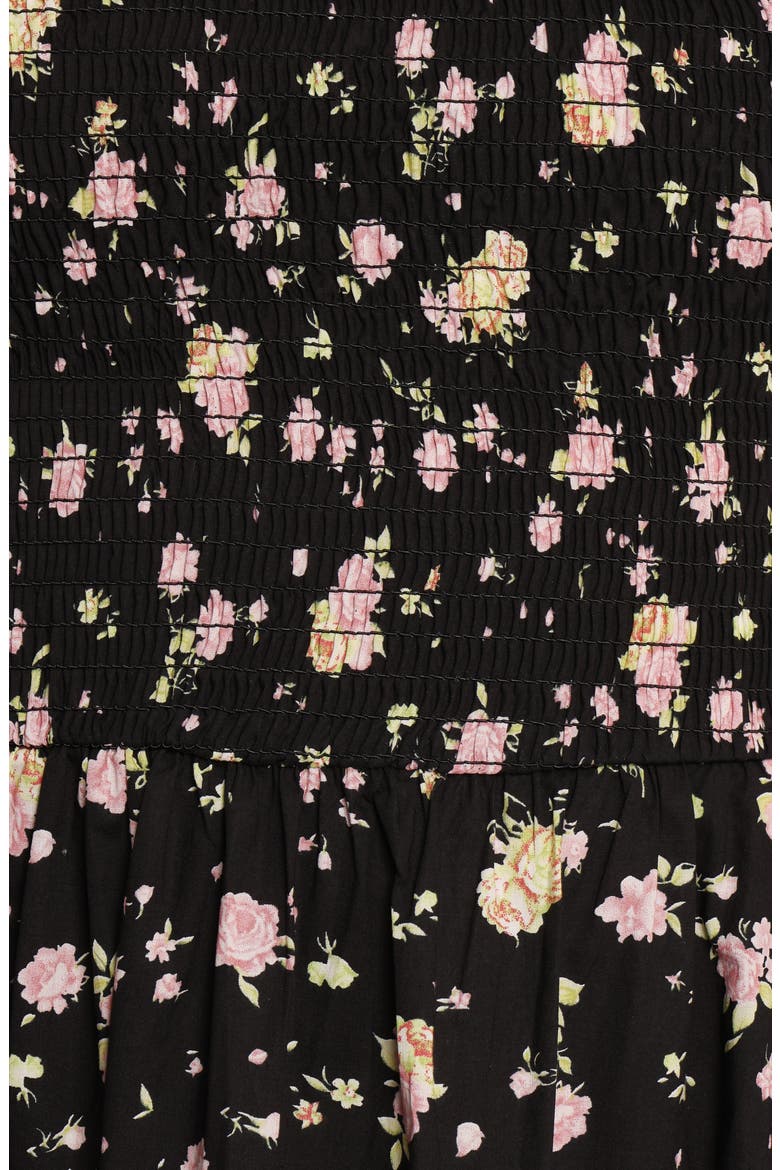 Mairead Long Sleeve Cotton Maxi Dress, Alternate, color, BLACK FLORAL