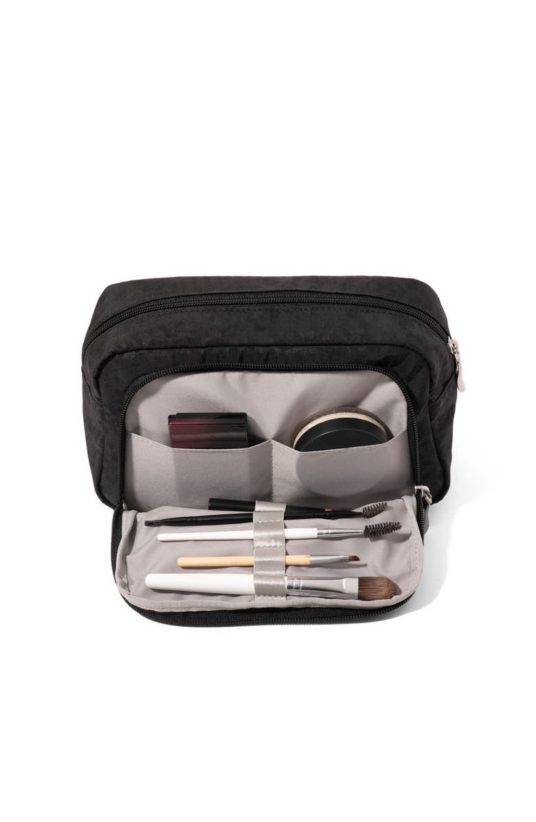 BAGGALLINI Pocket Cosmetic Bag with Brush Organization, Alternate, color, Black Cheetah Emboss