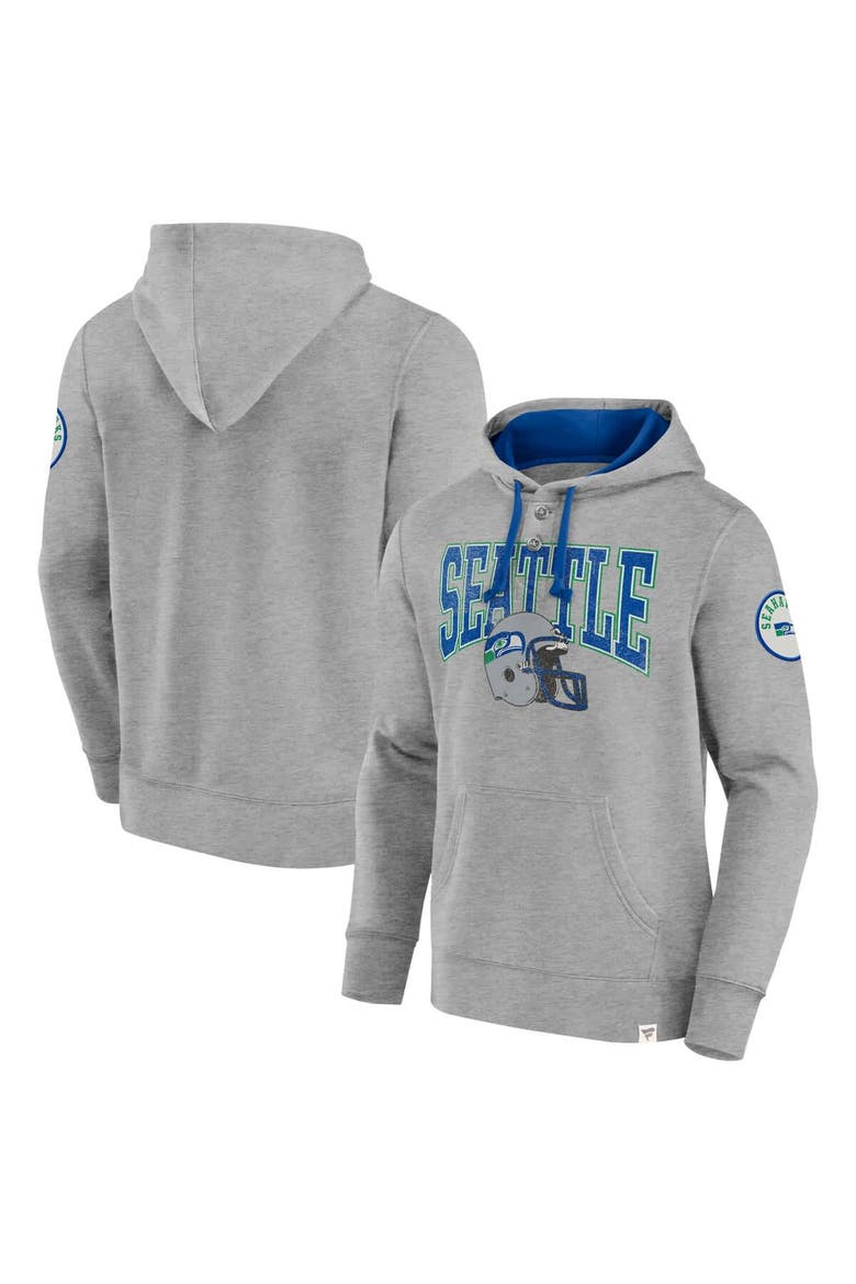 Men's Fanatics  Heather Gray Seattle Seahawks Label Maker Pullover Hoodie, Main, color, Gray