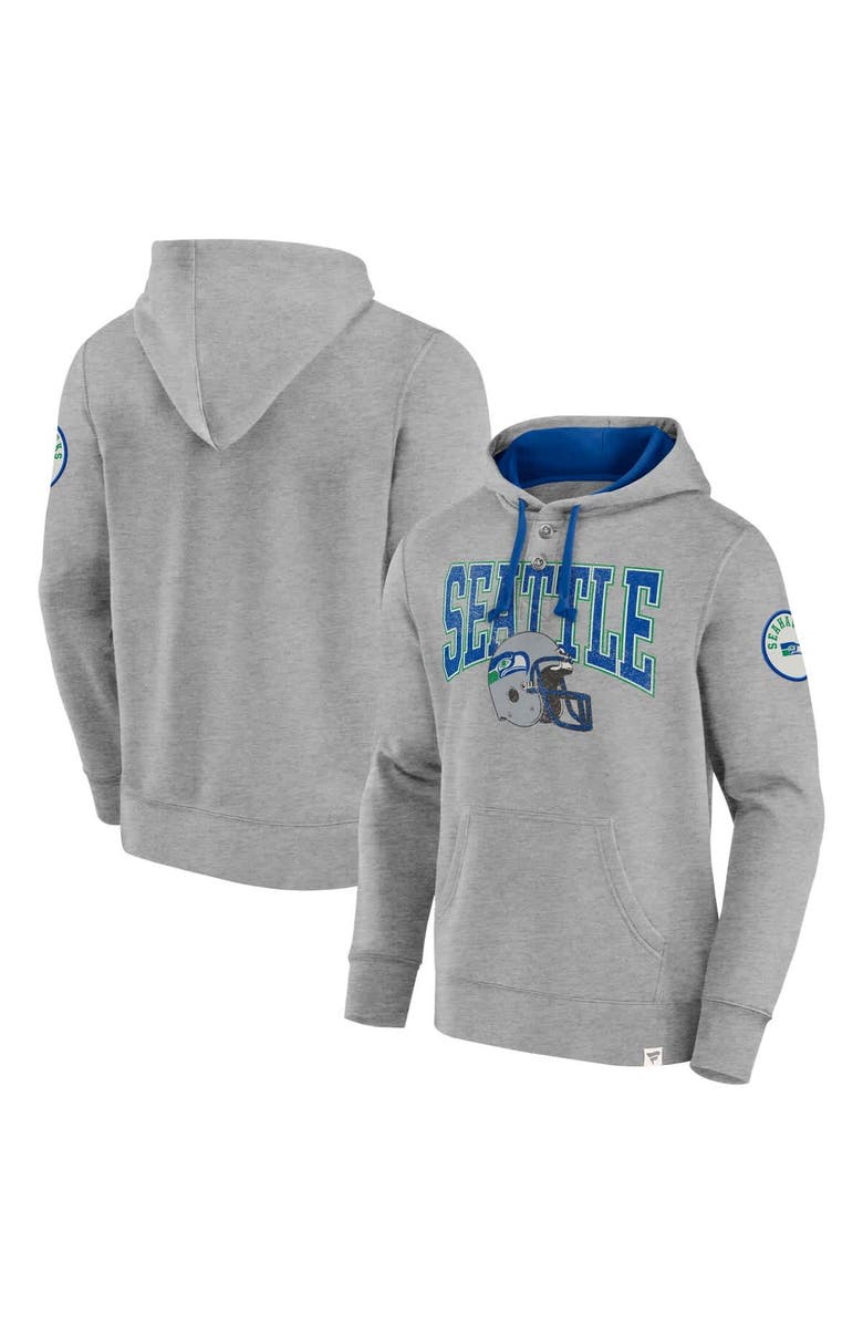 FANATICS Men's Fanatics  Heather Gray Seattle Seahawks Label Maker Pullover Hoodie, Main, color, Gray