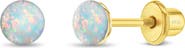 In Season Jewelry Opal Button Plated Earrings
