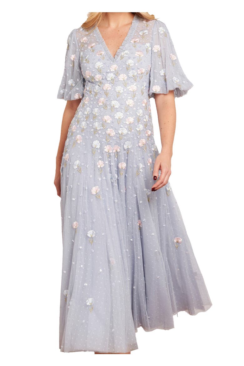 Dandelion Ditsy Ankle Gown, Alternate, color, Skylight