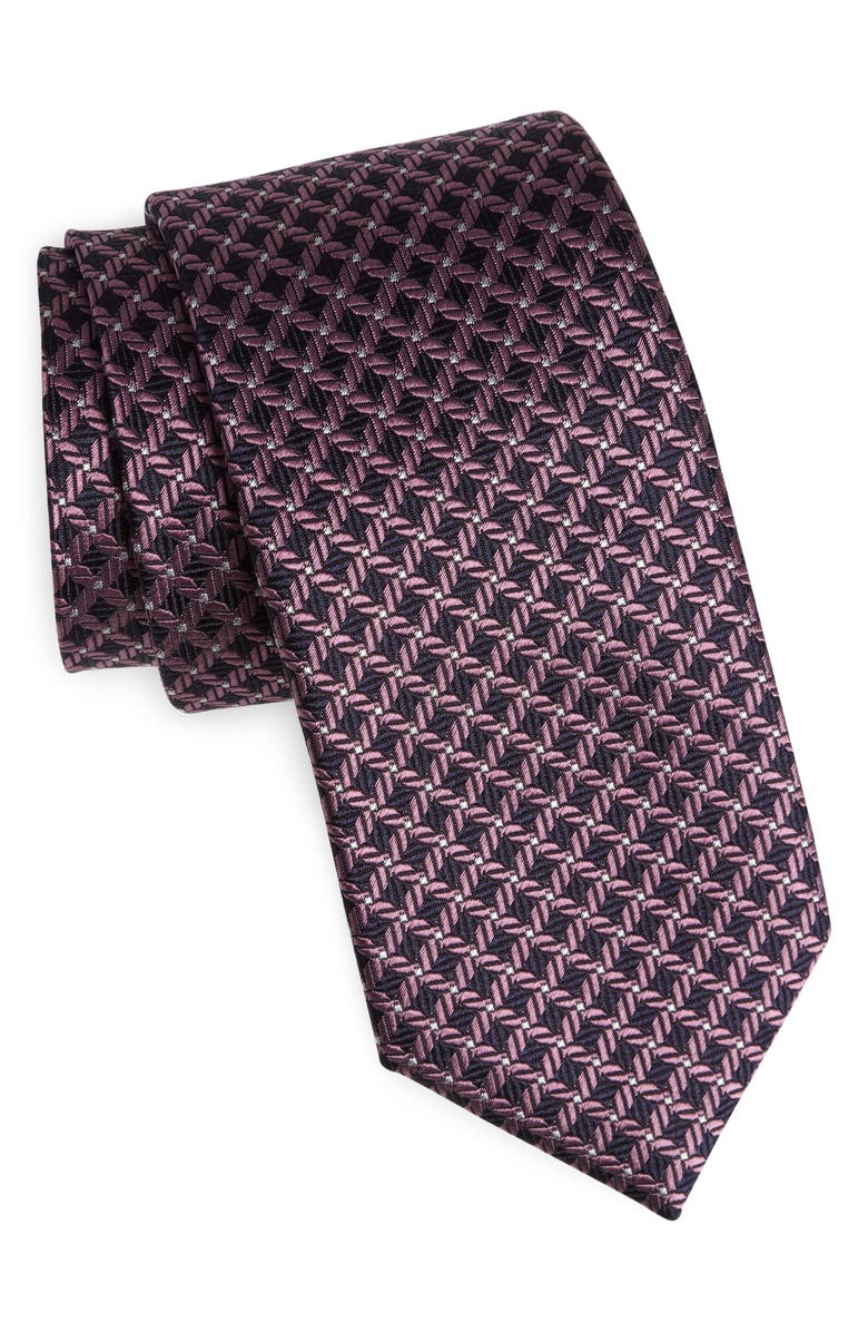 ZEGNA TIES Pieghe Large Diamond Silk Jacquard Tie, Main, color, Pink