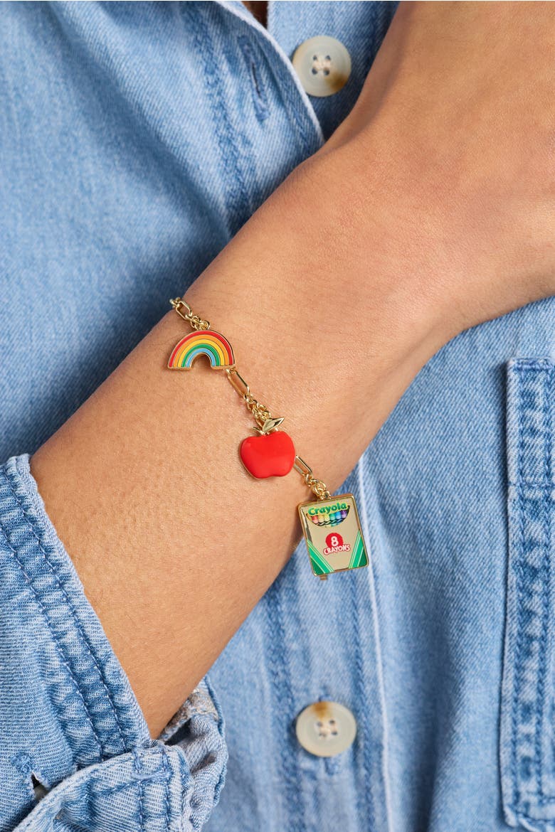 Crayola 'Teaching Is A Work Of Heart' Toggle Bracelet, Alternate, color, Gold
