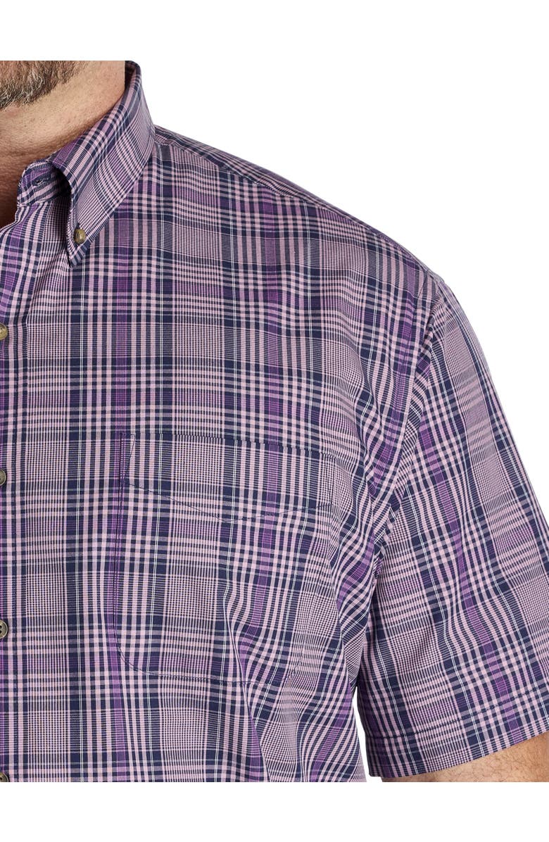 Harbor Bay by DXL Big & Tall Easy-Care Large Plaid Sport Shirt, Alternate, color, Purple Multi