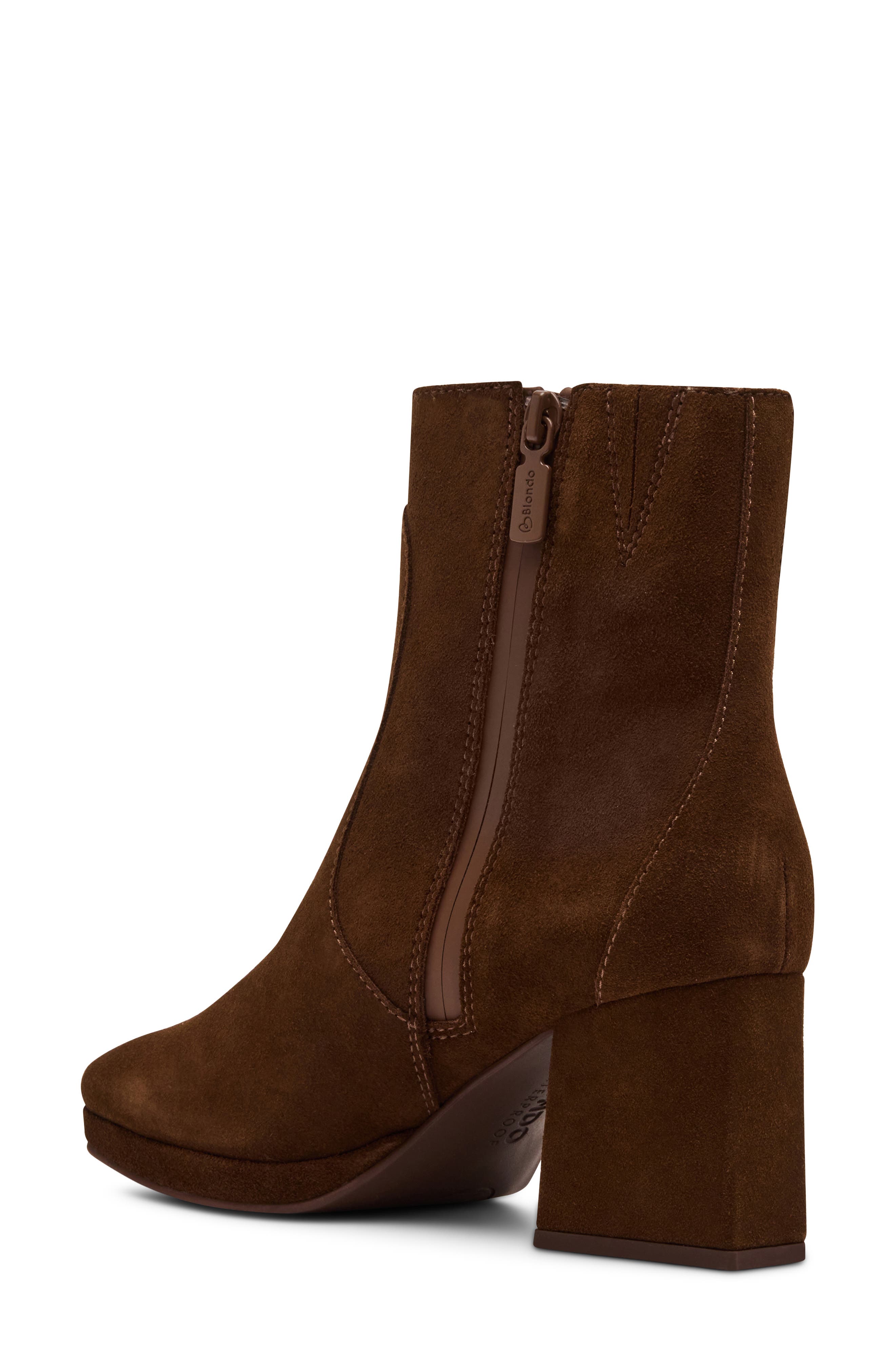 Seema Waterproof Leather Bootie, Alternate, color, CHOCOLATE SUEDE