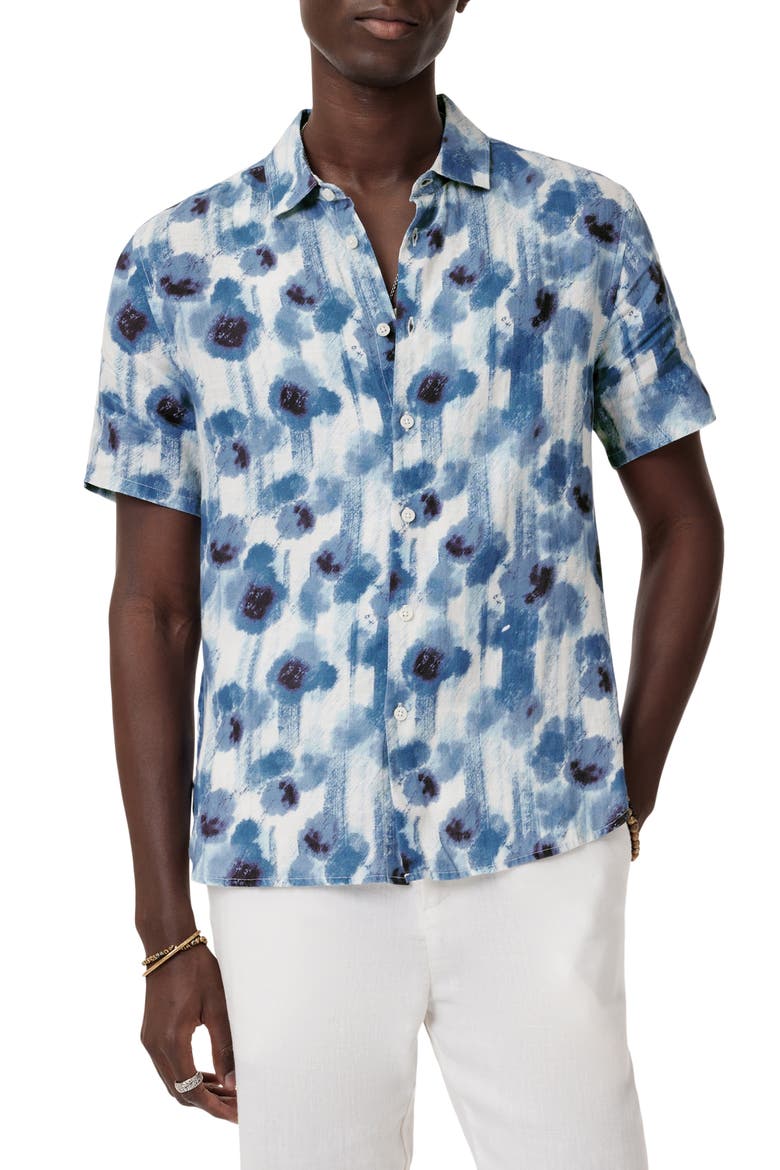 Sean Short Sleeve Button-Up Shirt, Main, color, FOUNTAIN HEATHER