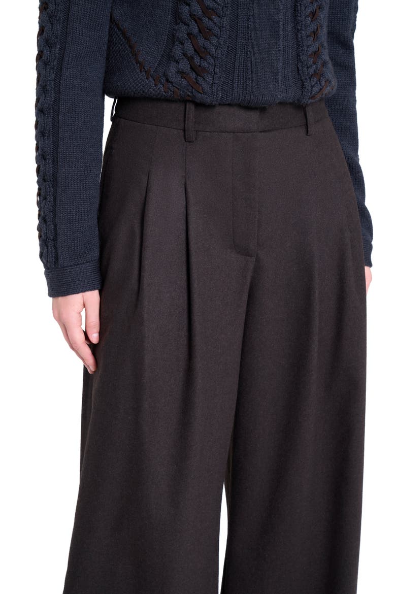 Avery Stretch Wool Wide Leg Pants, Alternate, color, CHOCOLATE