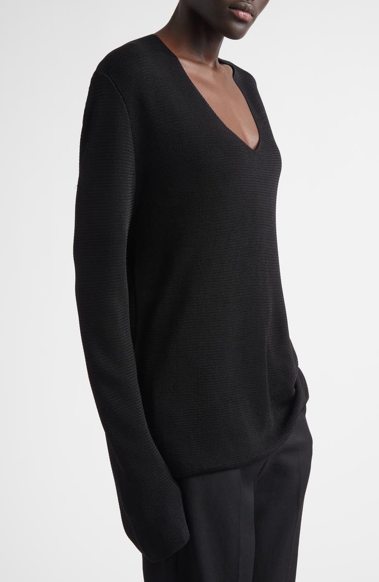LOULOU DE SAISON Saya V-Neck Sweater, Alternate, color, Black