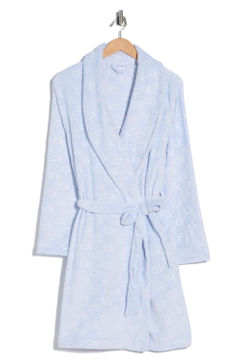 Debossed Fluffy Robe, Alternate, color, HALOGEN BLUE