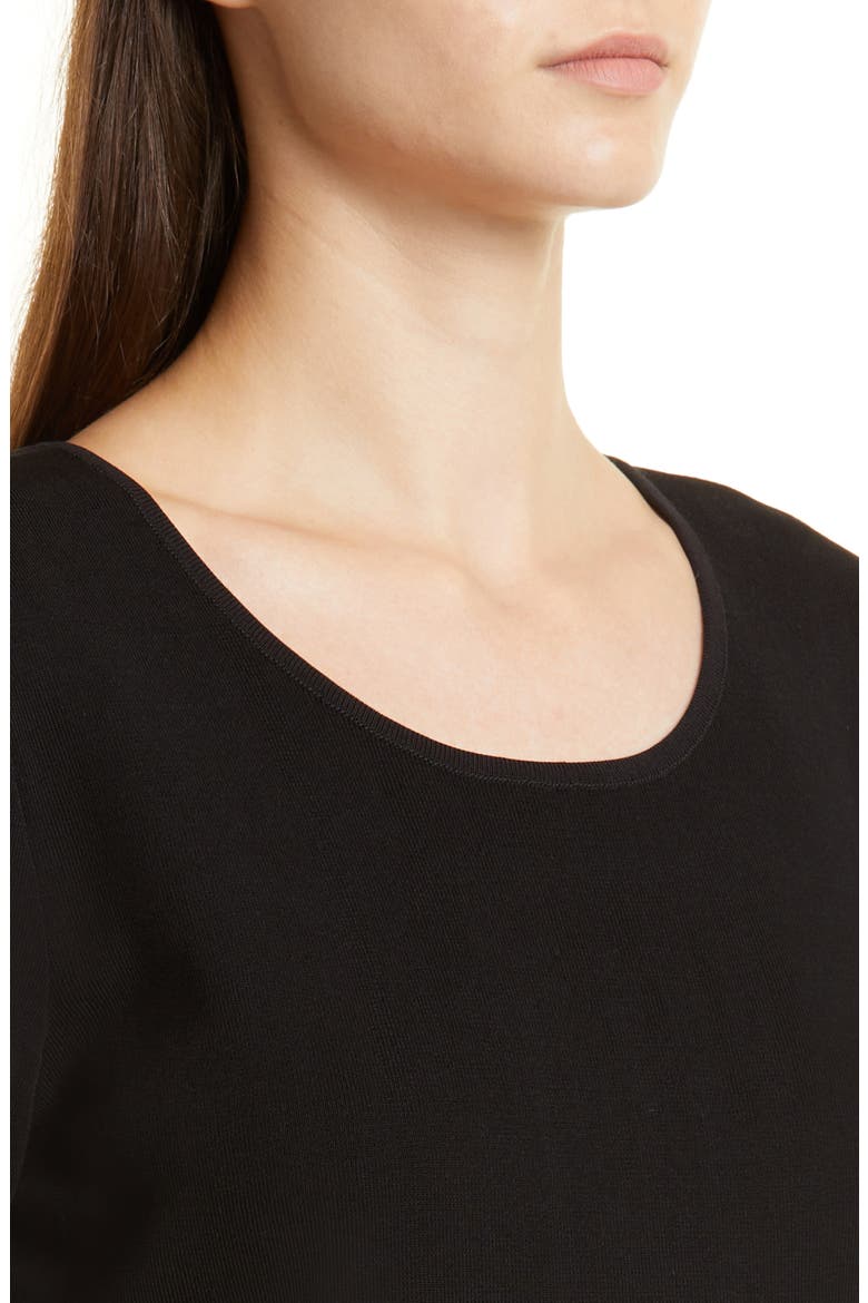 Scoop Neck Knit Dress, Alternate, color, BLACK
