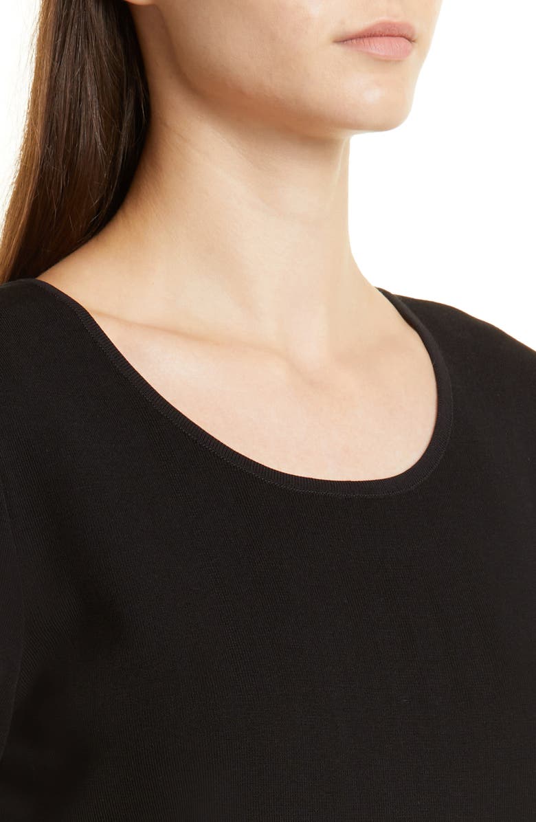 Misook Scoop Neck Knit Dress, Alternate, color, Black