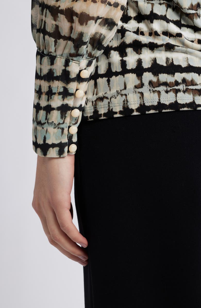 Anne Klein Print Bishop Sleeve Top, Alternate, color, 