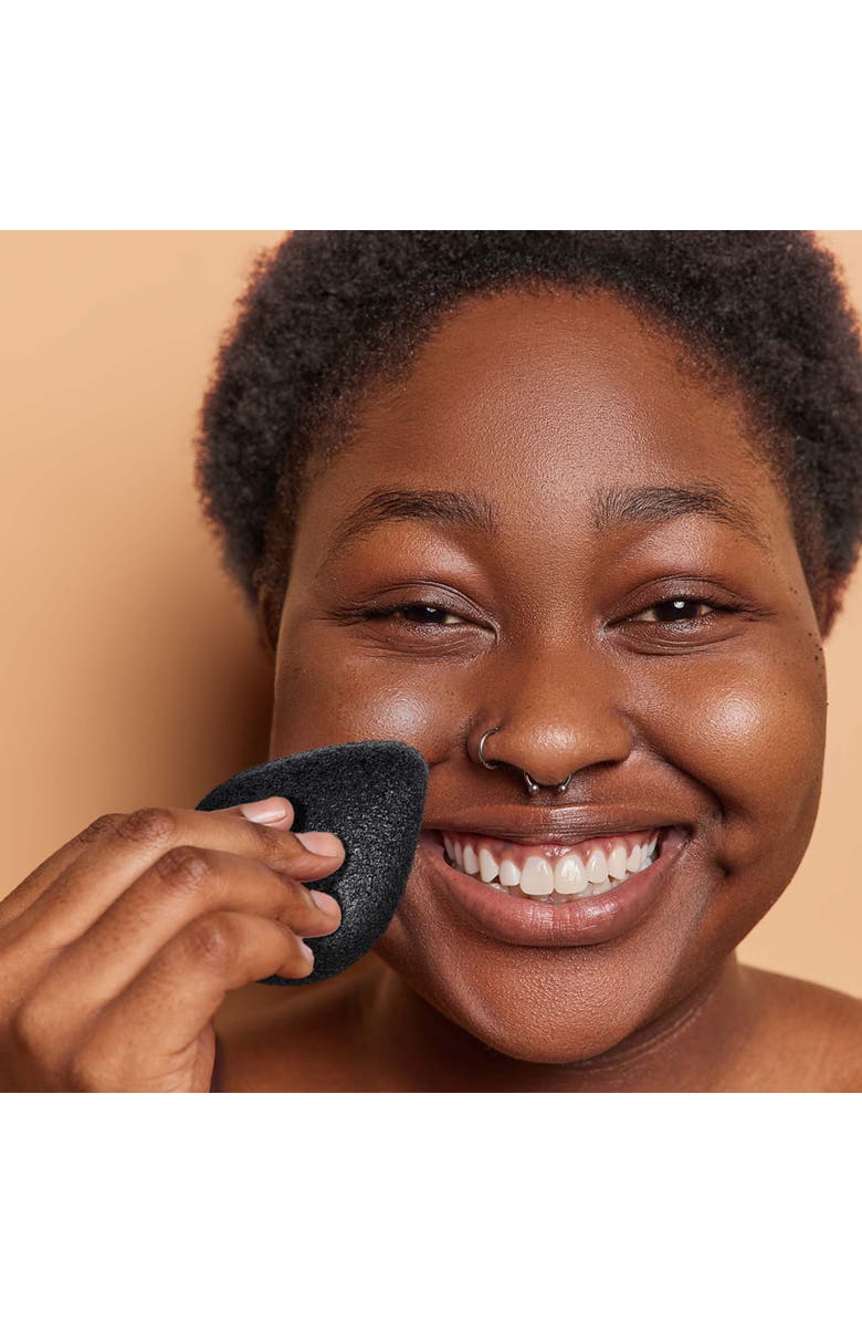 PURSONIC Natural Charcoal Konjac Sponge, Alternate, color, Black