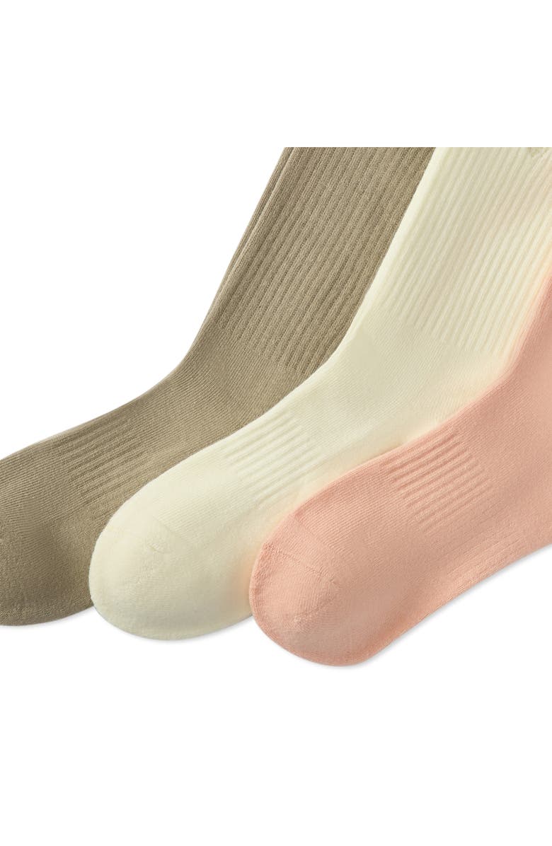 Polo Ralph Lauren Assorted 3-Pack Washed Cotton Blend Crew Socks, Alternate, color, Peach