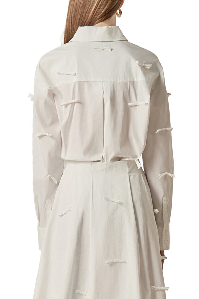 Bow Detail Tunic Shirt, Alternate, color, WHITE