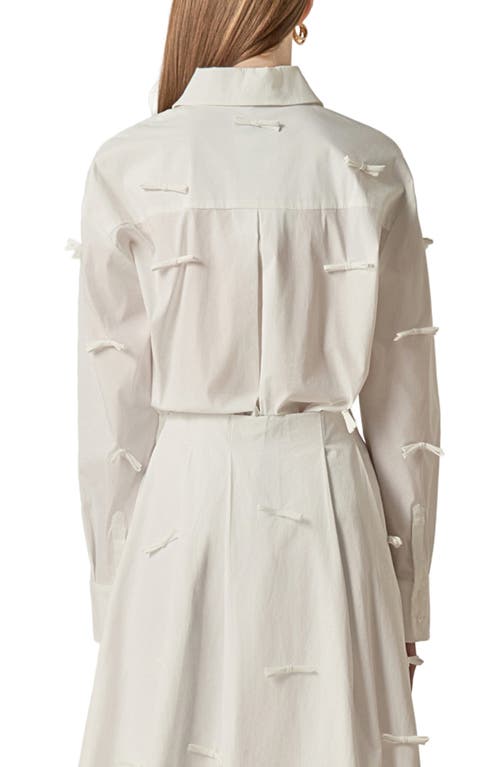 English Factory Bow Detail Tunic Shirt In White