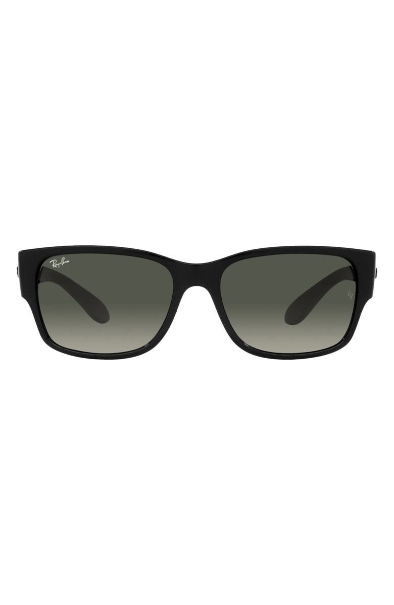 Ray-Ban 58mm Gradient Rectangular Sunglasses, Main, color, Black