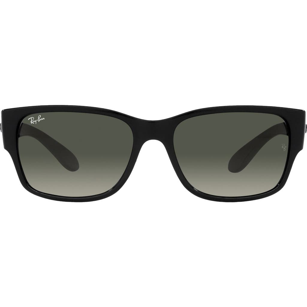 Ray Ban Ray-ban 58mm Gradient Polarized Rectangular Sunglasses In Black