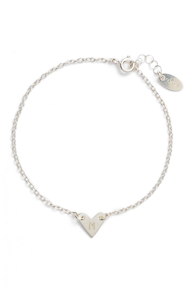 Initial Heart Bracelet, Main, color, SILVER-M