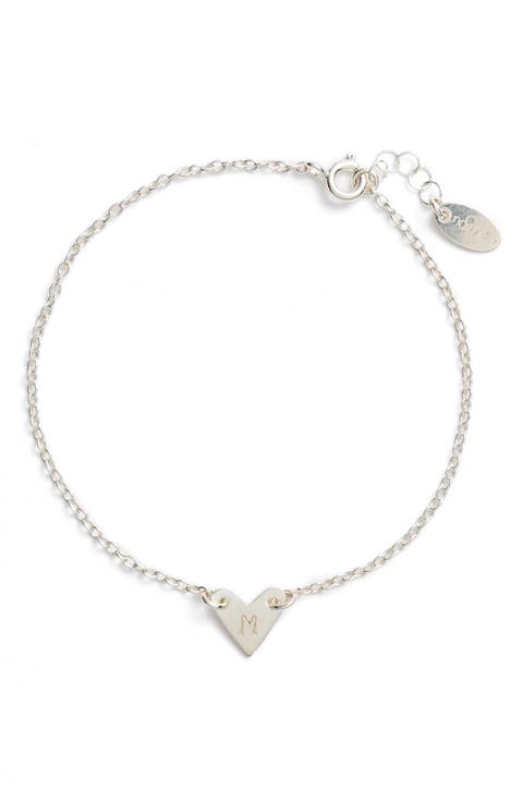 Initial Heart Bracelet