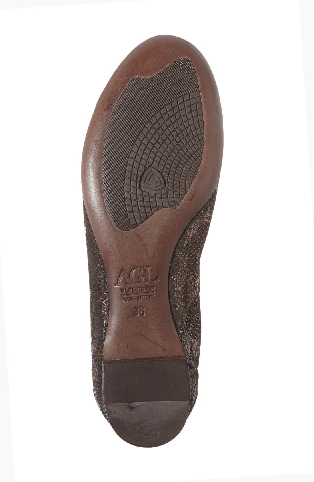 Cap Toe Smoking Flat, Alternate, color, BRONZE SNAKE PRINT LEATHER