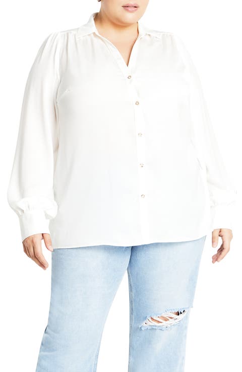 売れ筋商品|||シティーシック カットソー トップス レディース Plus Size Aurora Plain Top Ivory City Chic Women's Plus Size Aurora Plain Top, Ivory, 12 at
