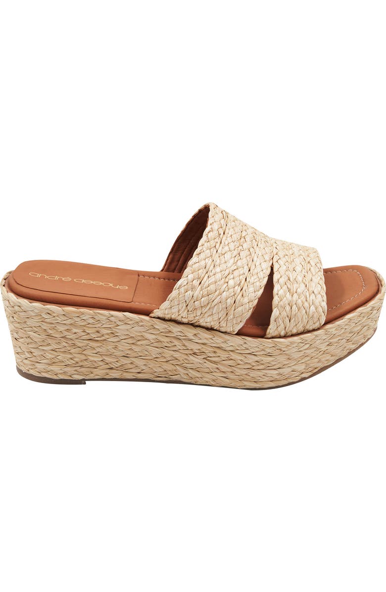 André Assous Selena Raffia Platform Slide Sandal, Alternate, color,